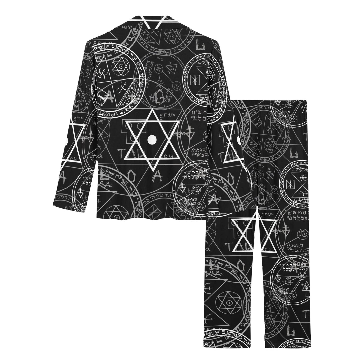 Pentagram Pattern Print Design A01 Women's Long Pajama Set