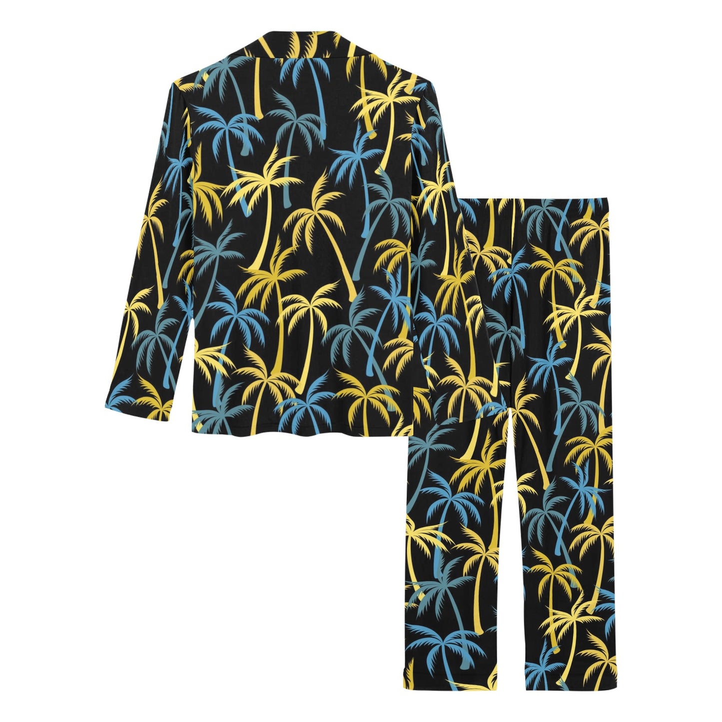 Palm Tree Pattern Women's Long Pajama Set