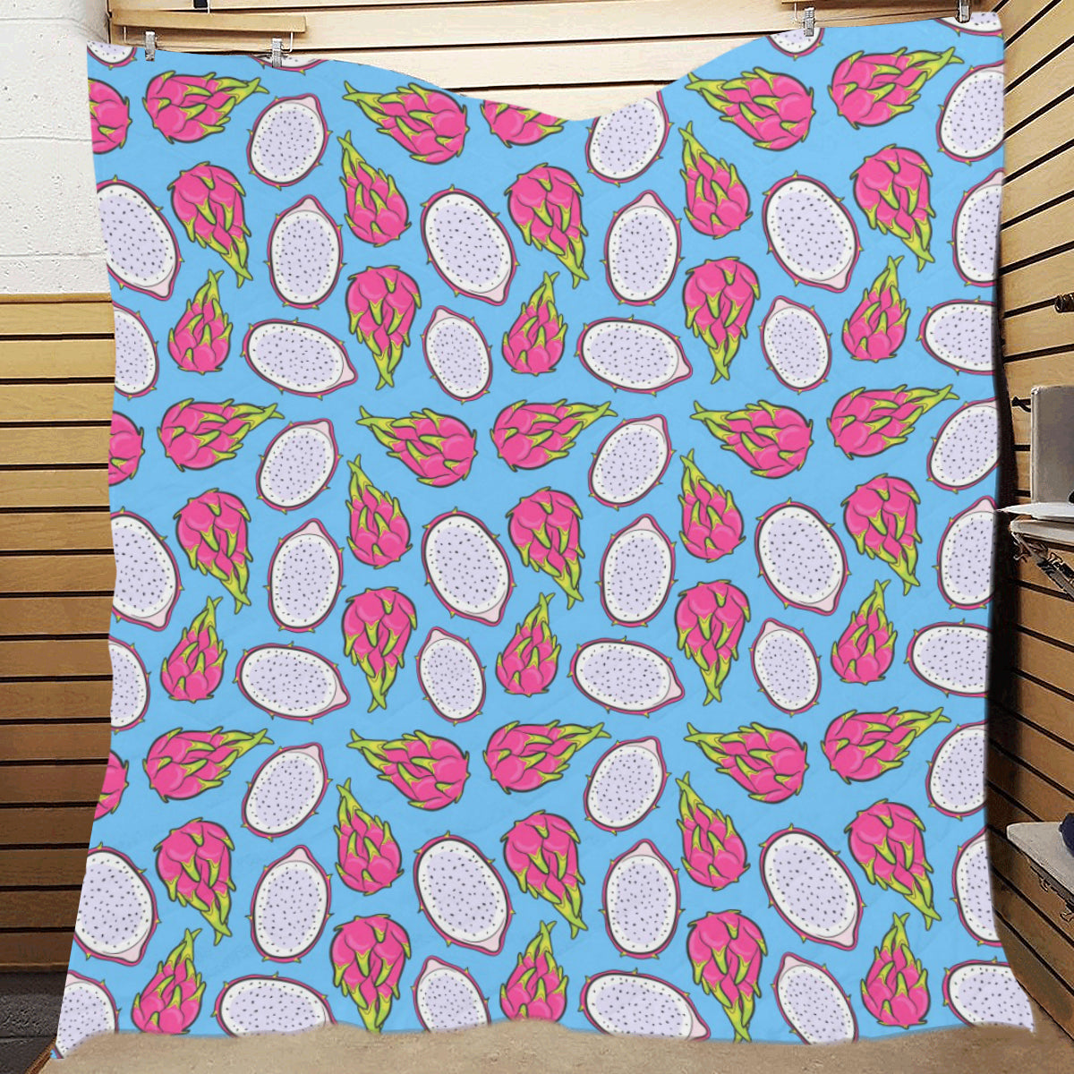 Dragonfruit Pattern Print Design DF04 Premium Quilt