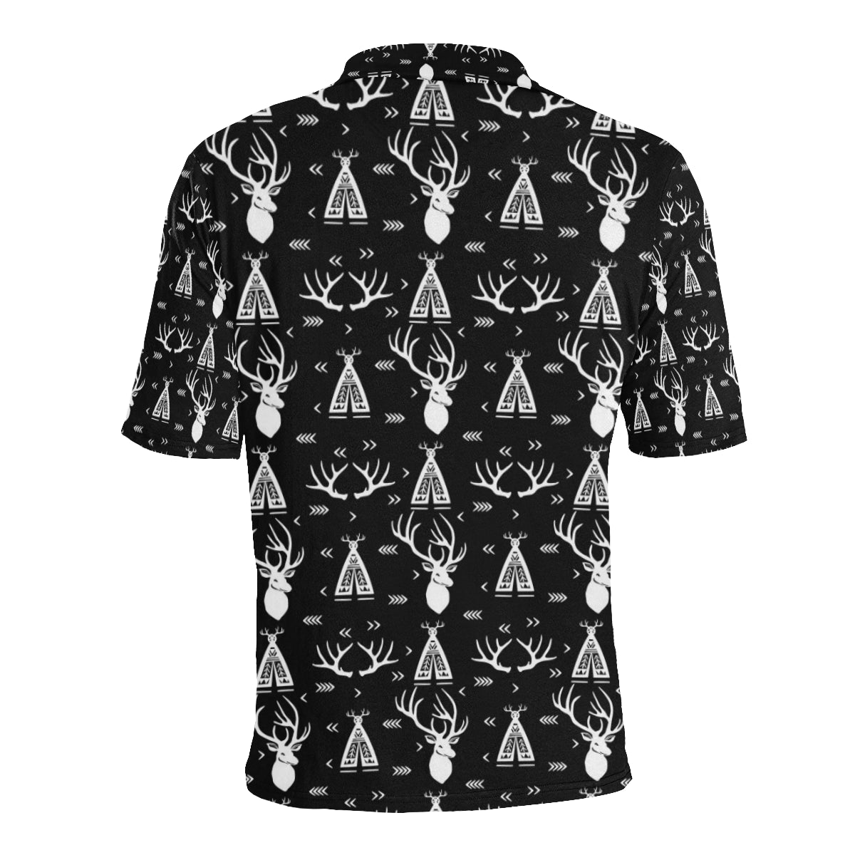 Deer Native Indian Print Pattern Men Polo Shirt