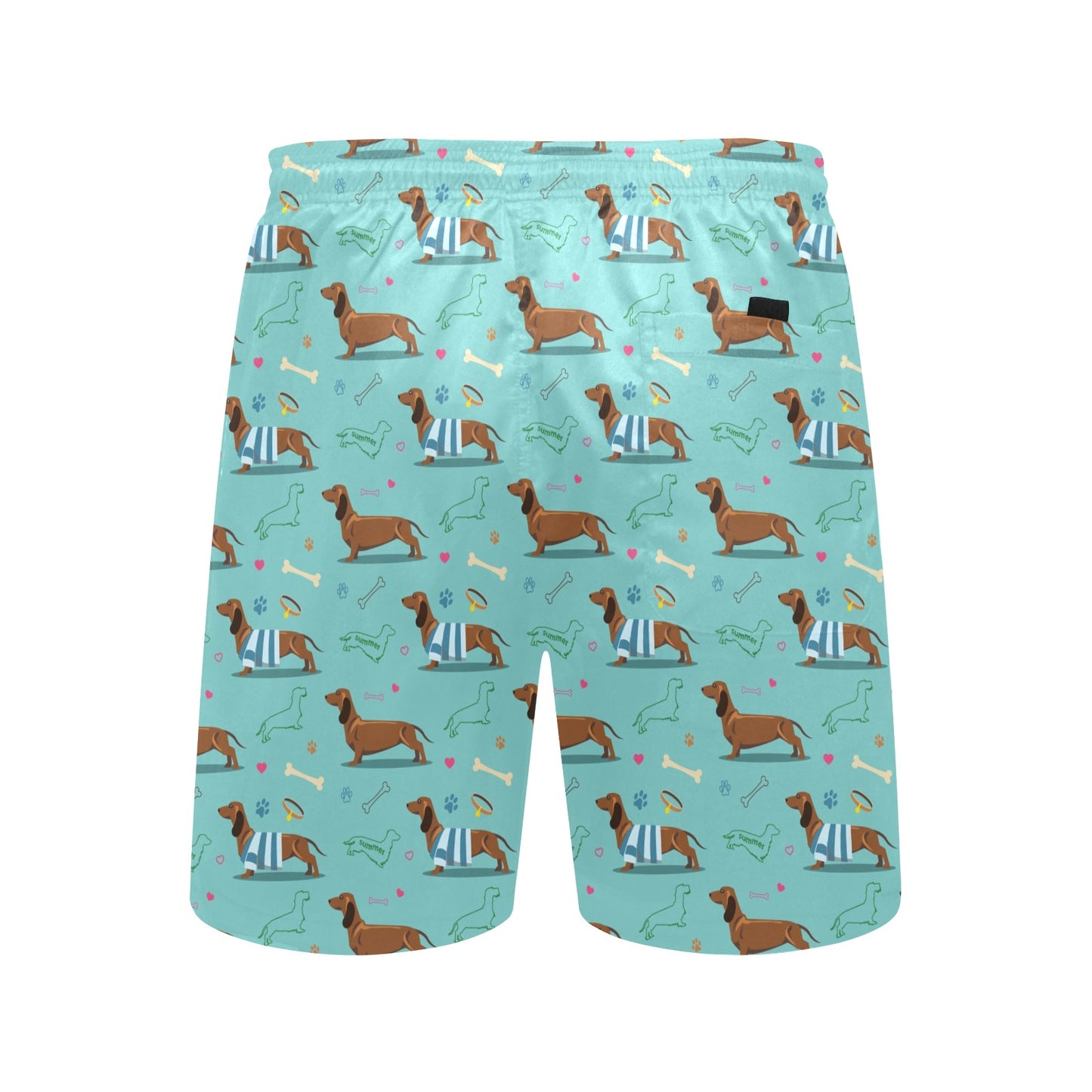 Dachshund Paw Decorative Print Pattern Men's Swim Trunks Beach Shorts