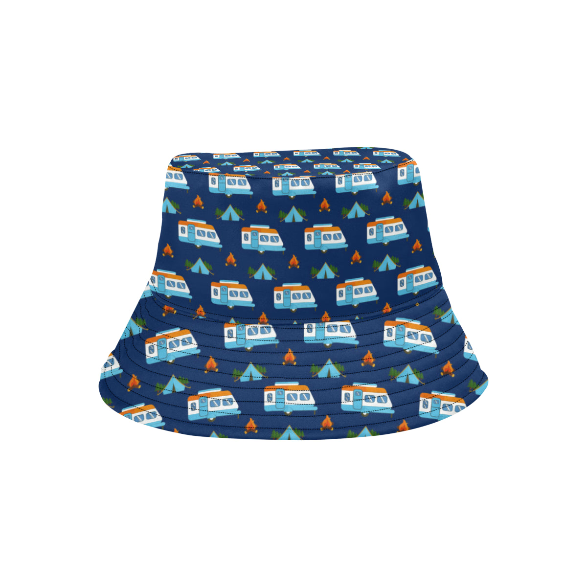Camper Pattern Camping Themed No 3 Print Unisex Bucket Hat