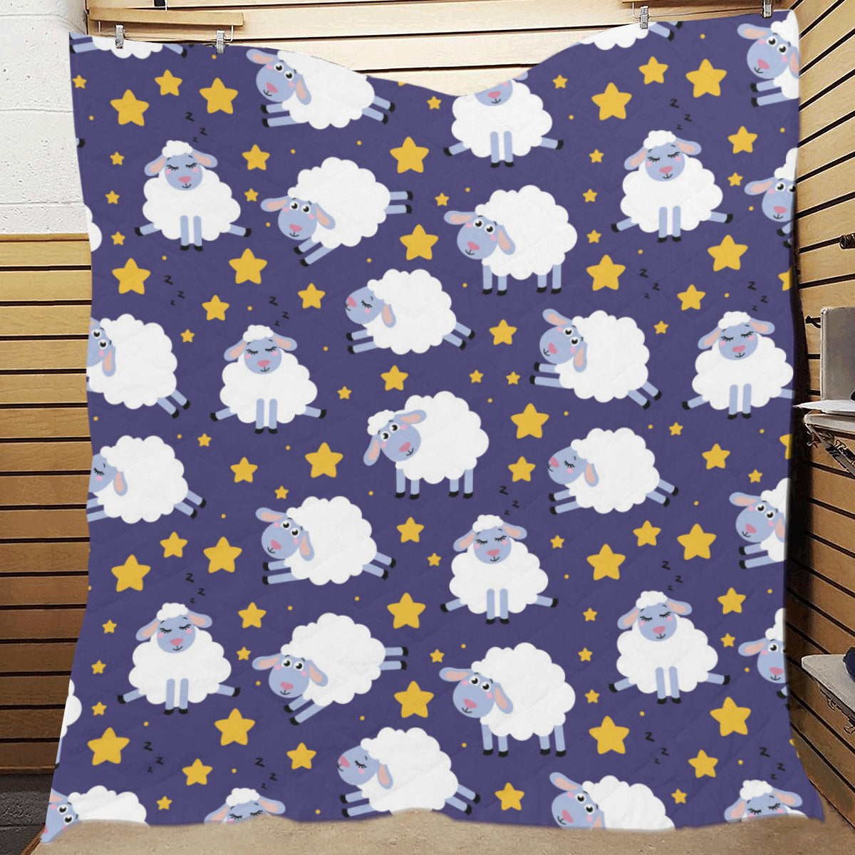 Sheep Pattern Print Design 03 Premium Quilt