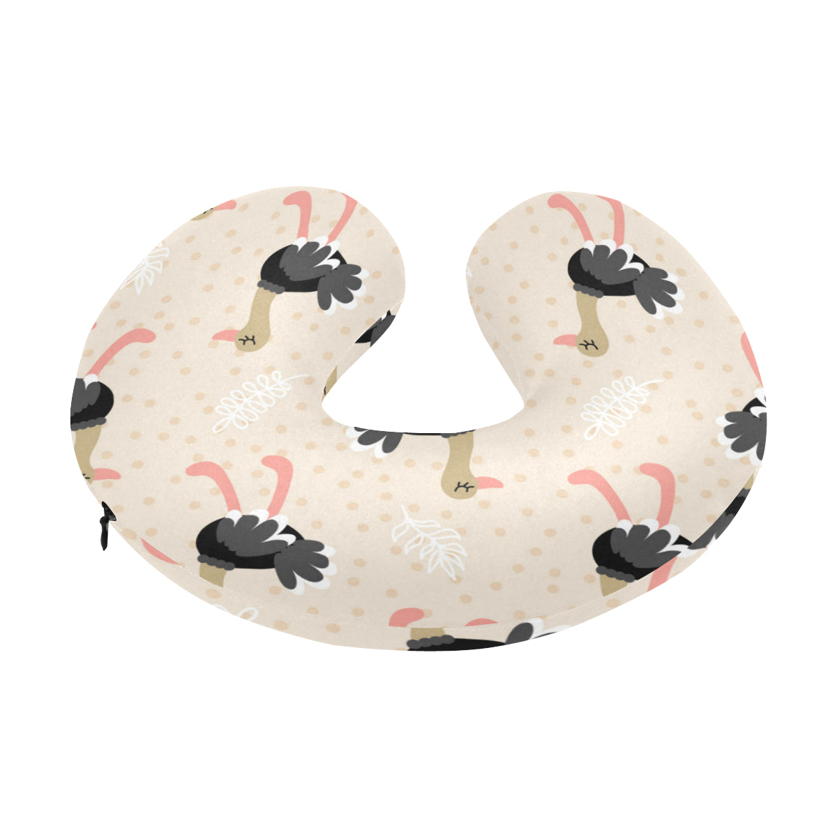 Ostrich Pattern Print Design 02 U-Shaped Travel Neck Pillow
