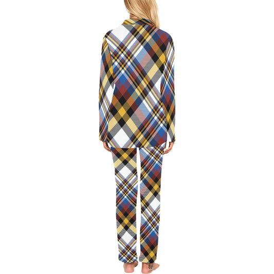 Madras Pattern Print Design 01 Women's Long Pajama Set
