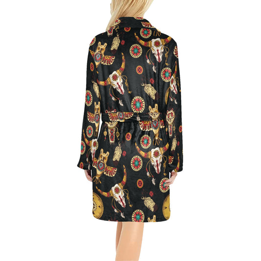Native American Symbol Pattern Women's Fleece Robe