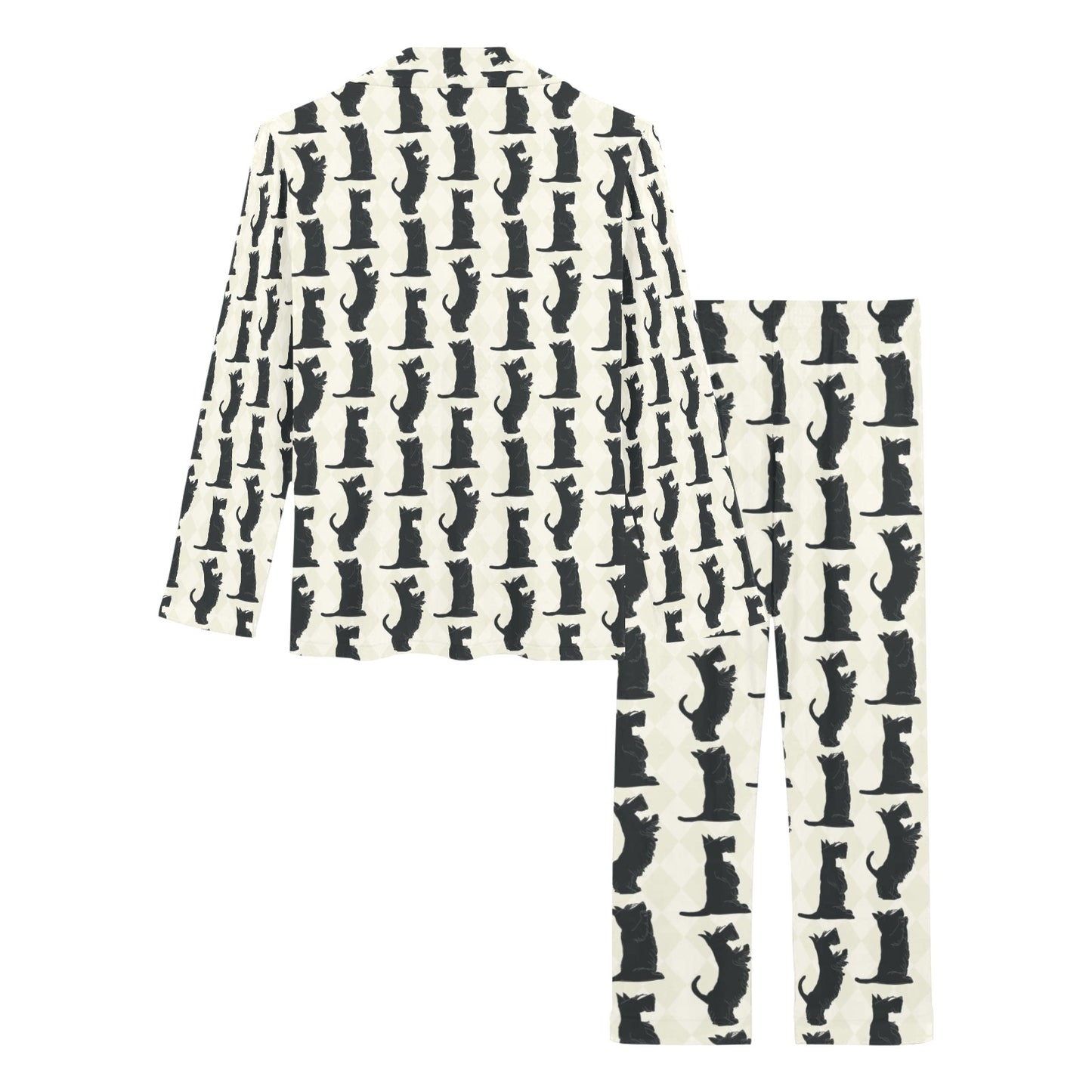 Scottish Terriers Print Design LKS309 Women's Long Pajama Set
