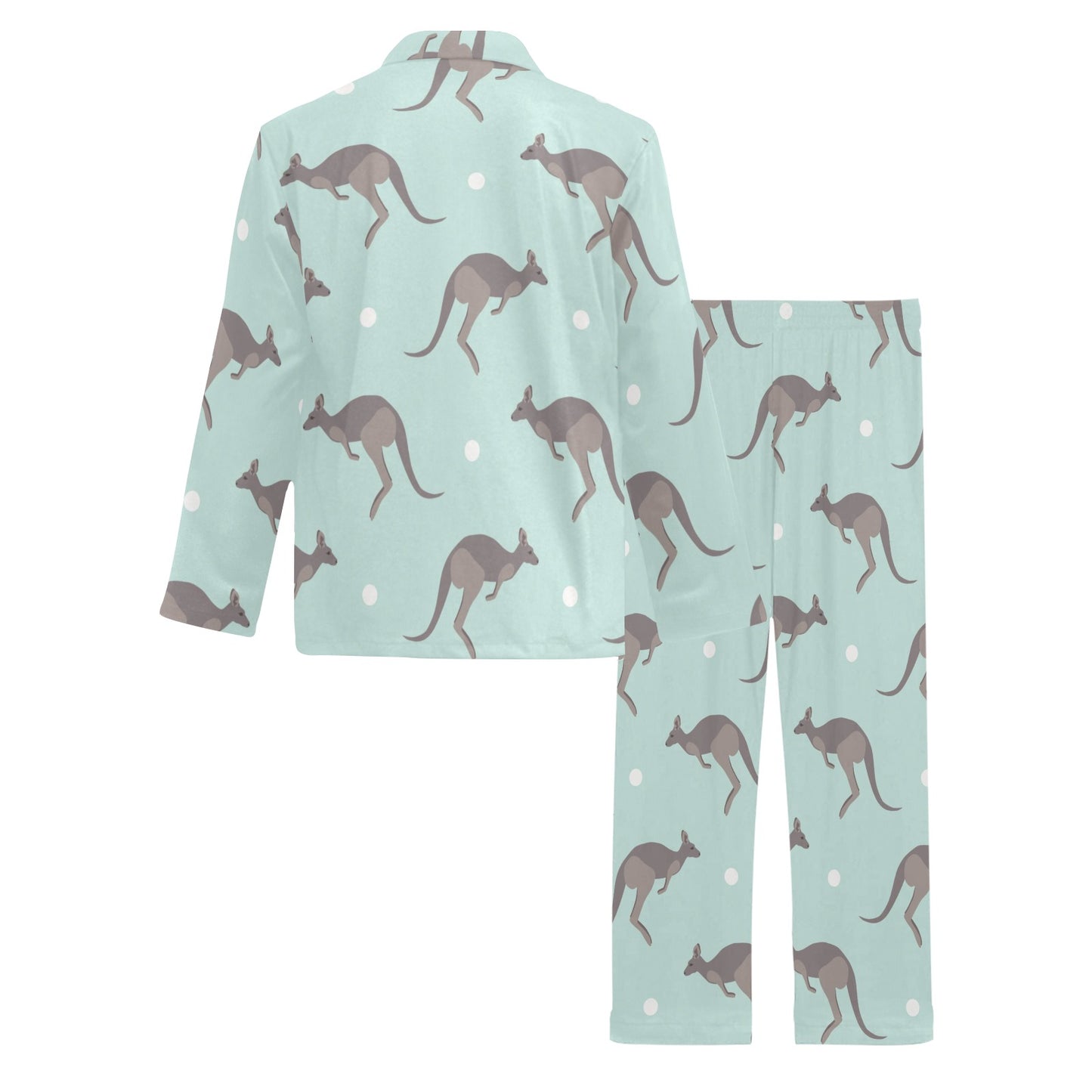 Kangaroos Pattern Print Design 04 Men's Long Pajama Set
