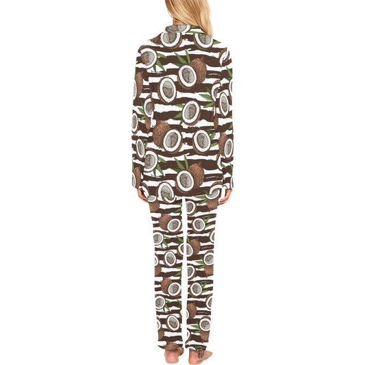 Coconut Pattern Print Design CN04 Women's Long Pajama Set