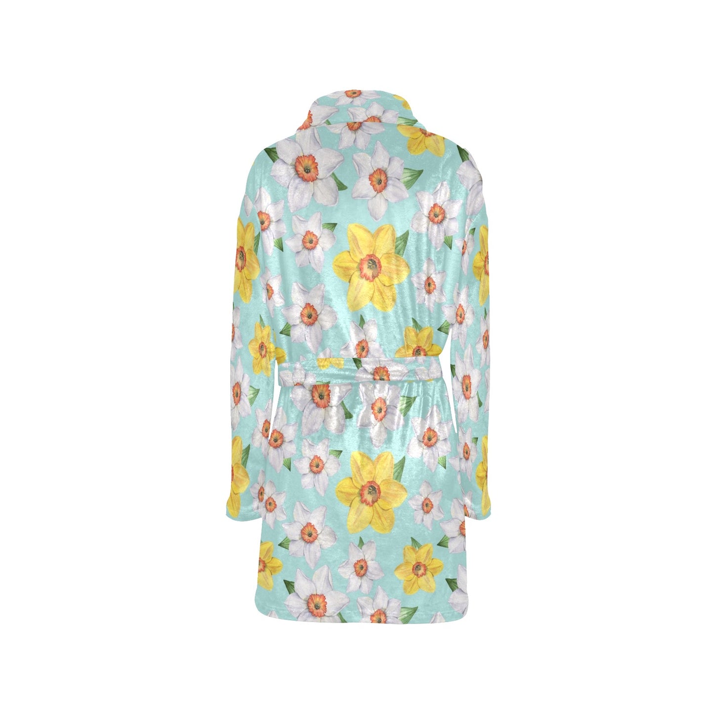 Daffodils Pattern Print Design DF07 Women's Fleece Robe