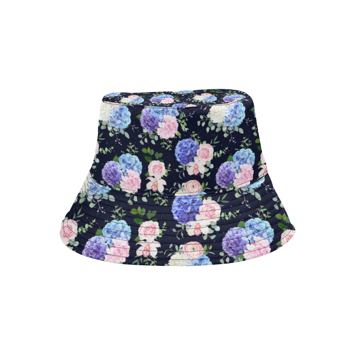 Hydrangea Pattern Print Design HD01 Unisex Bucket Hat