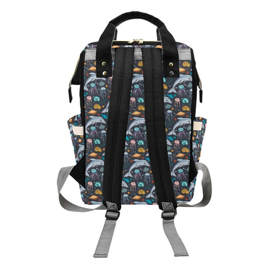 Underwater Dolphin Print Design LKS304 Diaper Bag Backpack