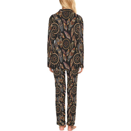 Dream catcher embroidered style Women's Long Pajama Set