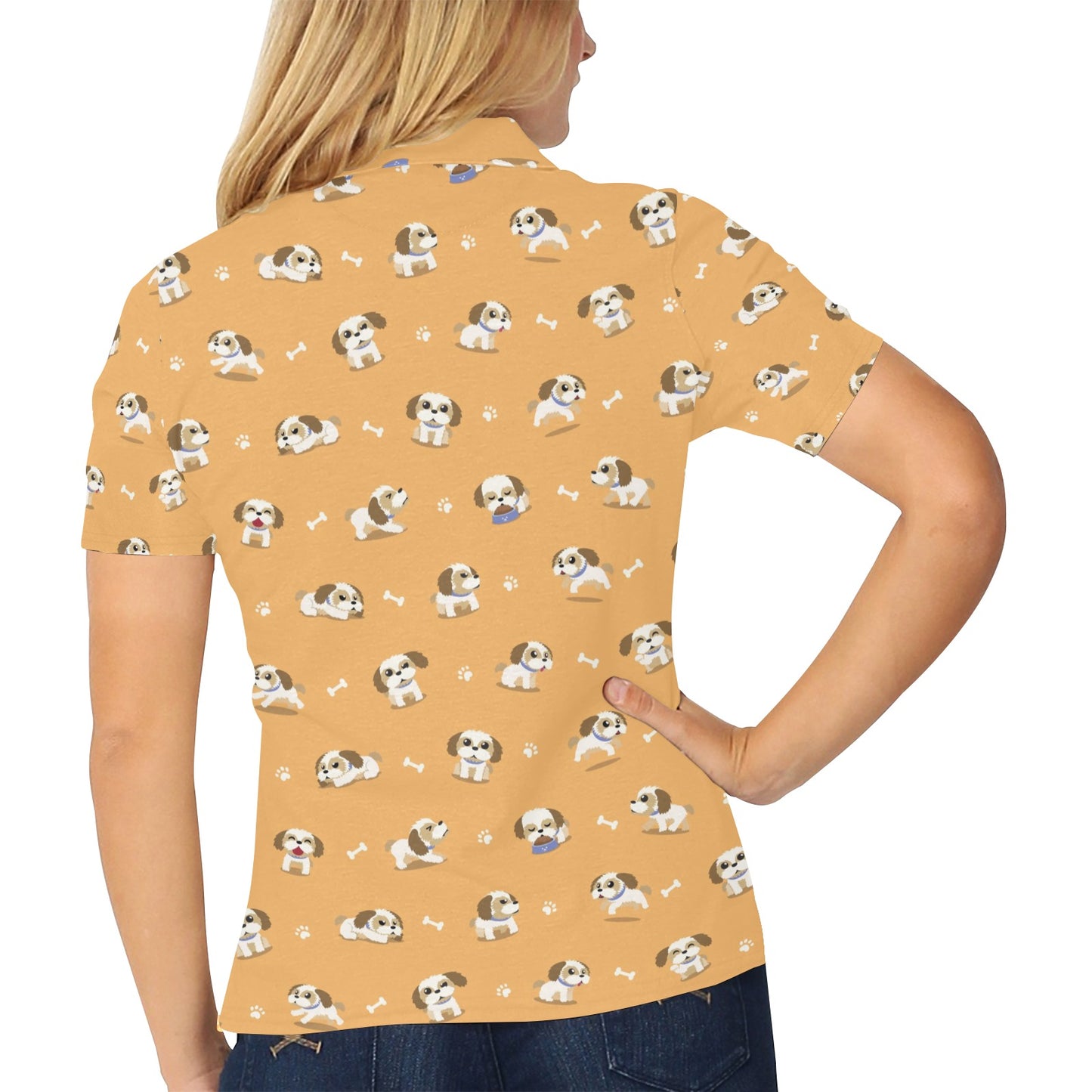 Shih Tzu Print Design LKS304 Women's Polo Shirt
