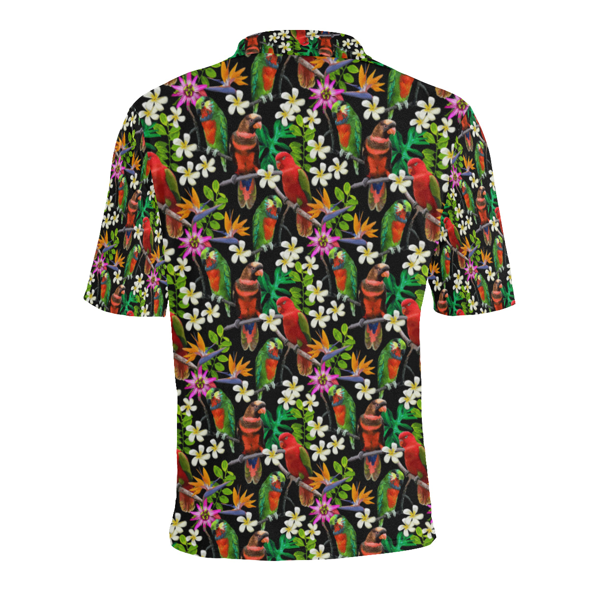 Parrot Design Print Men Polo Shirt
