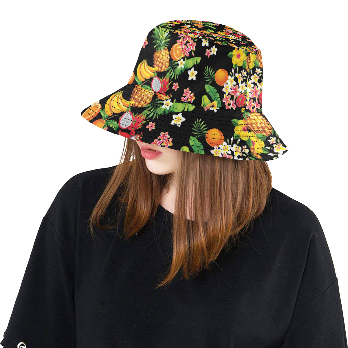 Tropical Fruits Pattern Print Design TF02 Unisex Bucket Hat
