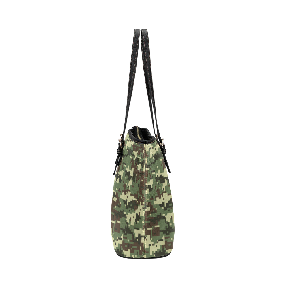 ACU Digital Army Camouflage Leather Tote Bag