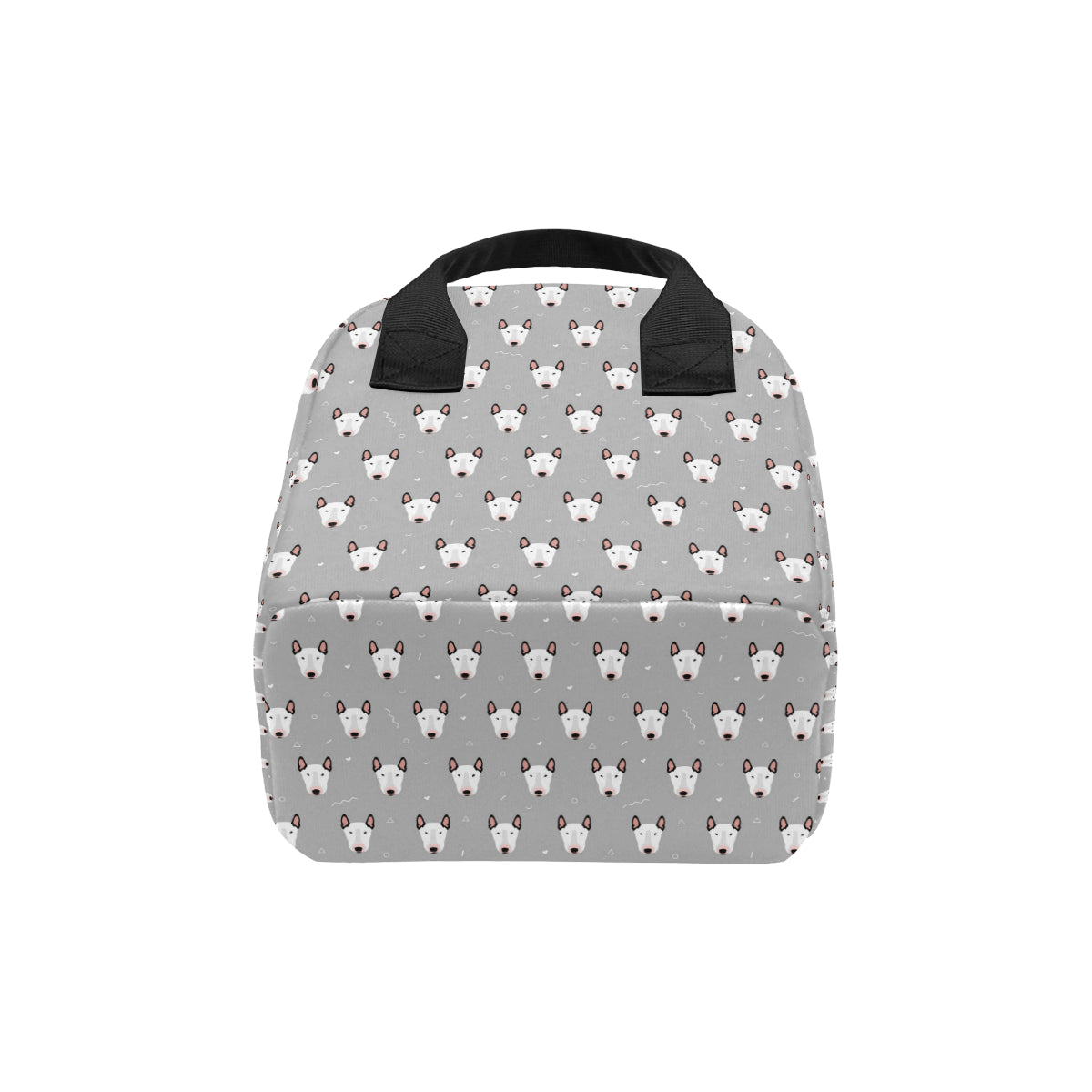 Bull Terrier Head Print Pattern Insulated Lunch Bag