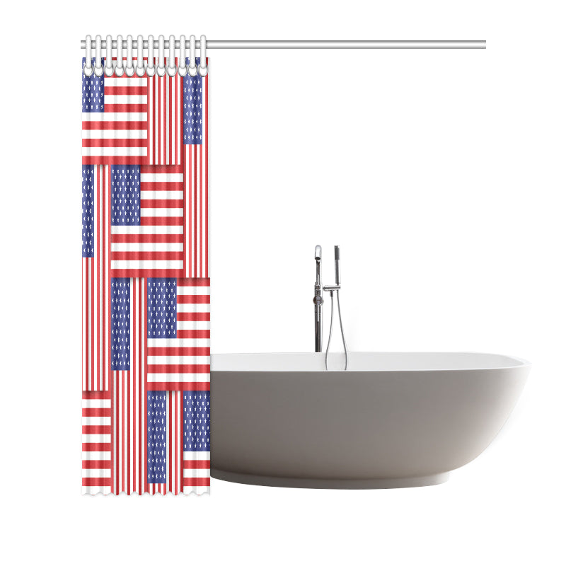 Patriotic US Flag Pattern Print Design A01 Shower Curtain