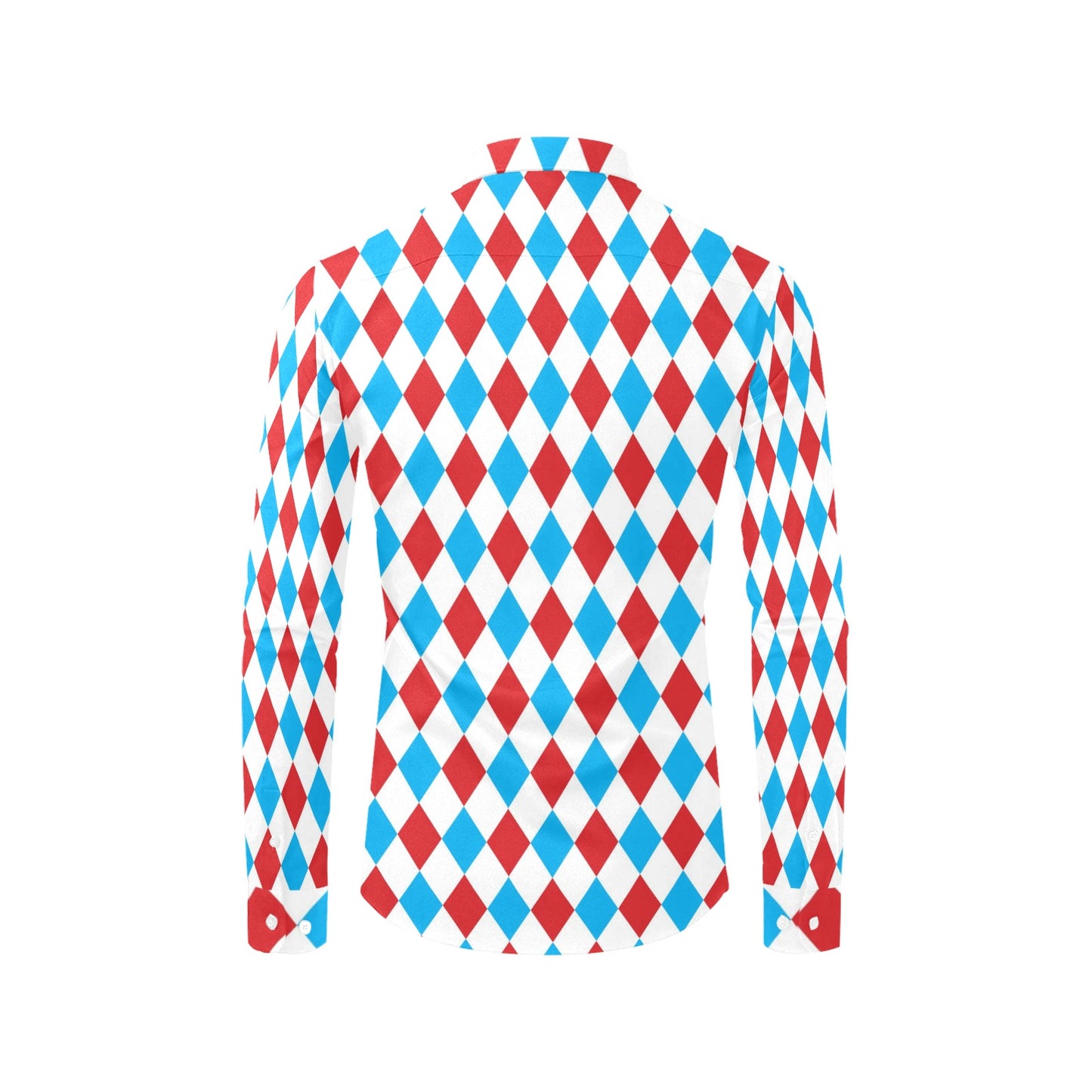 Harlequin Print Design LKS402 Men's Long Sleeve Dress Shirt