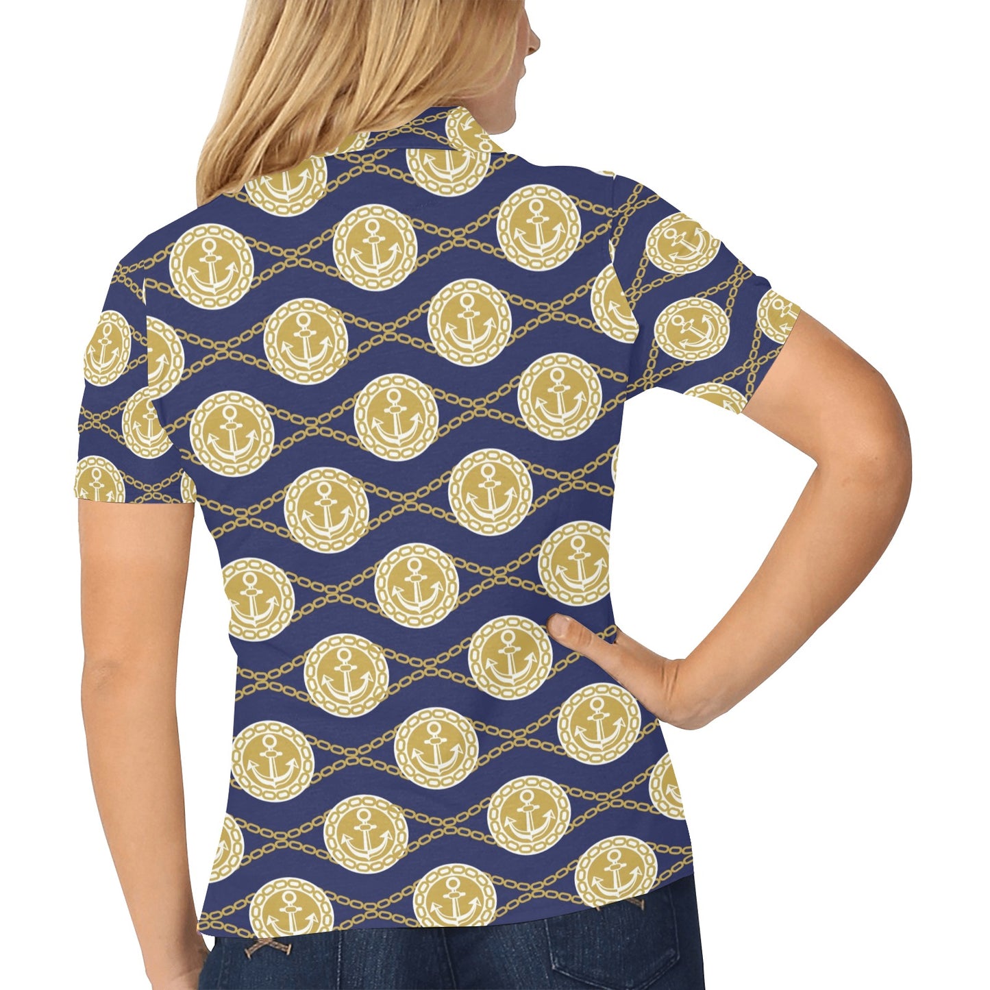 Anchor Luxury Pattern Women's Polo Shirt