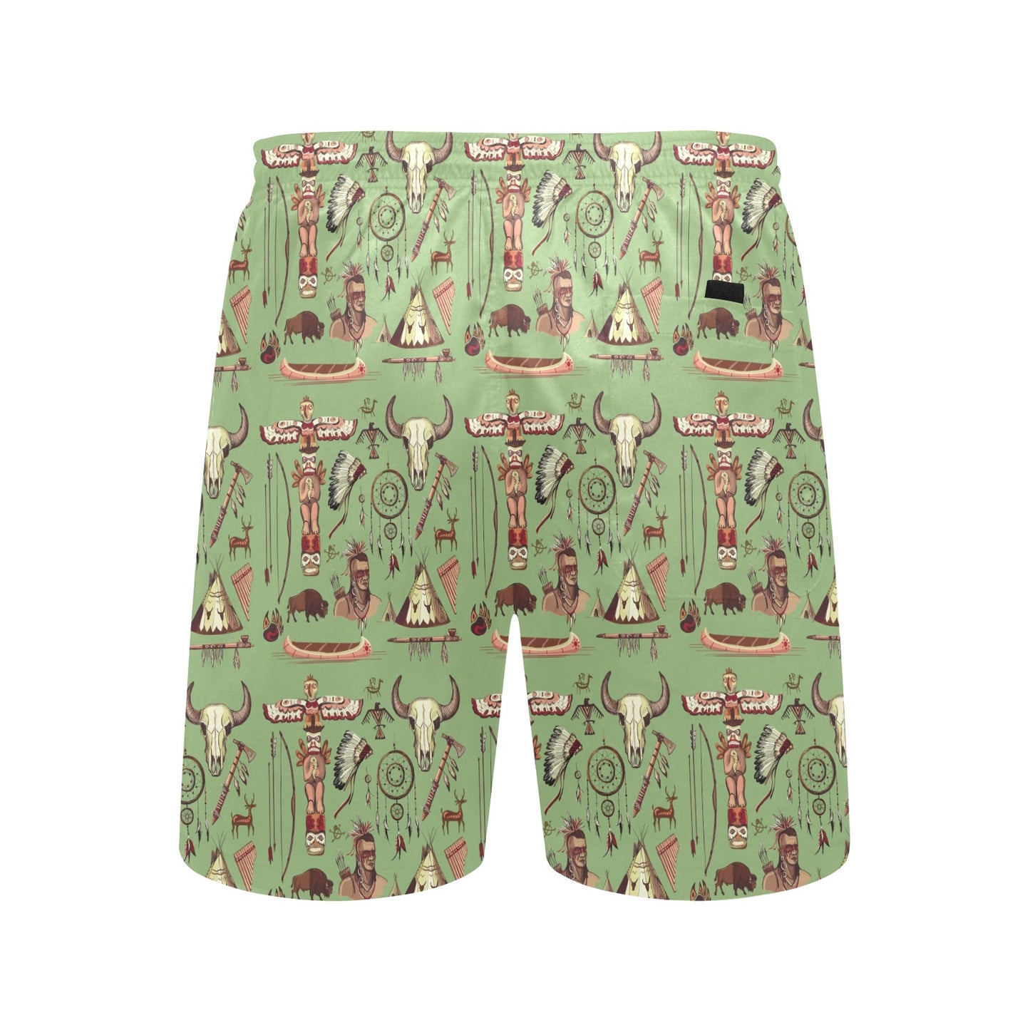 Native Indian Themed Design Print Men's Swim Trunks Beach Shorts