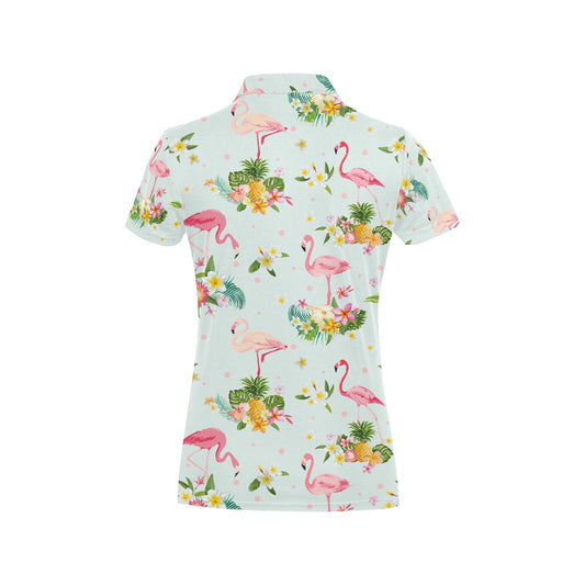 Flamingo Sweet Pattern Women's Polo Shirt