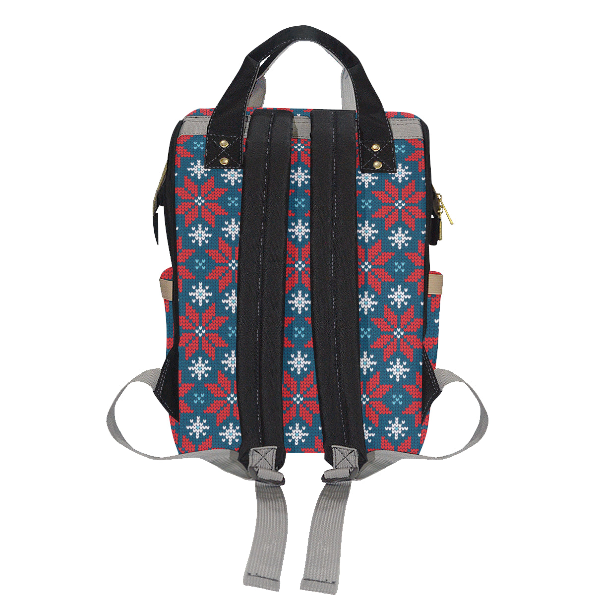 Poinsettia Pattern Print Design A02 Diaper Bag Backpack
