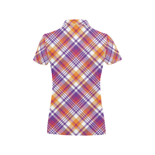 Madras Pattern Print Design 02 Women's Polo Shirt