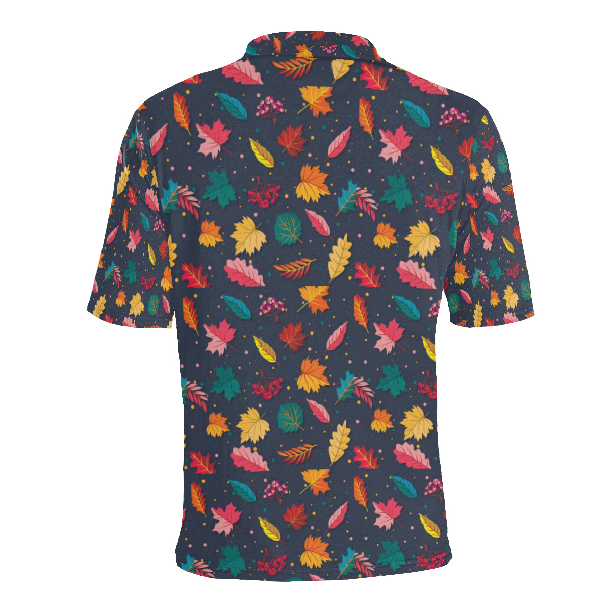 Elm Leave Colorful Print Pattern Men Polo Shirt