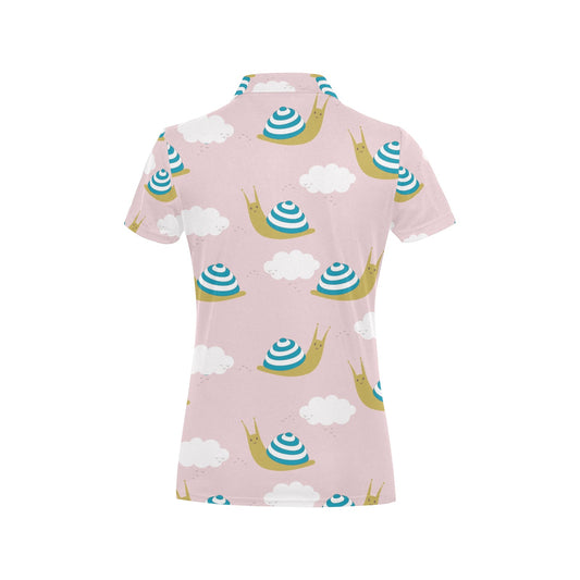 Snail Pattern Print Design 02 Women's Polo Shirt