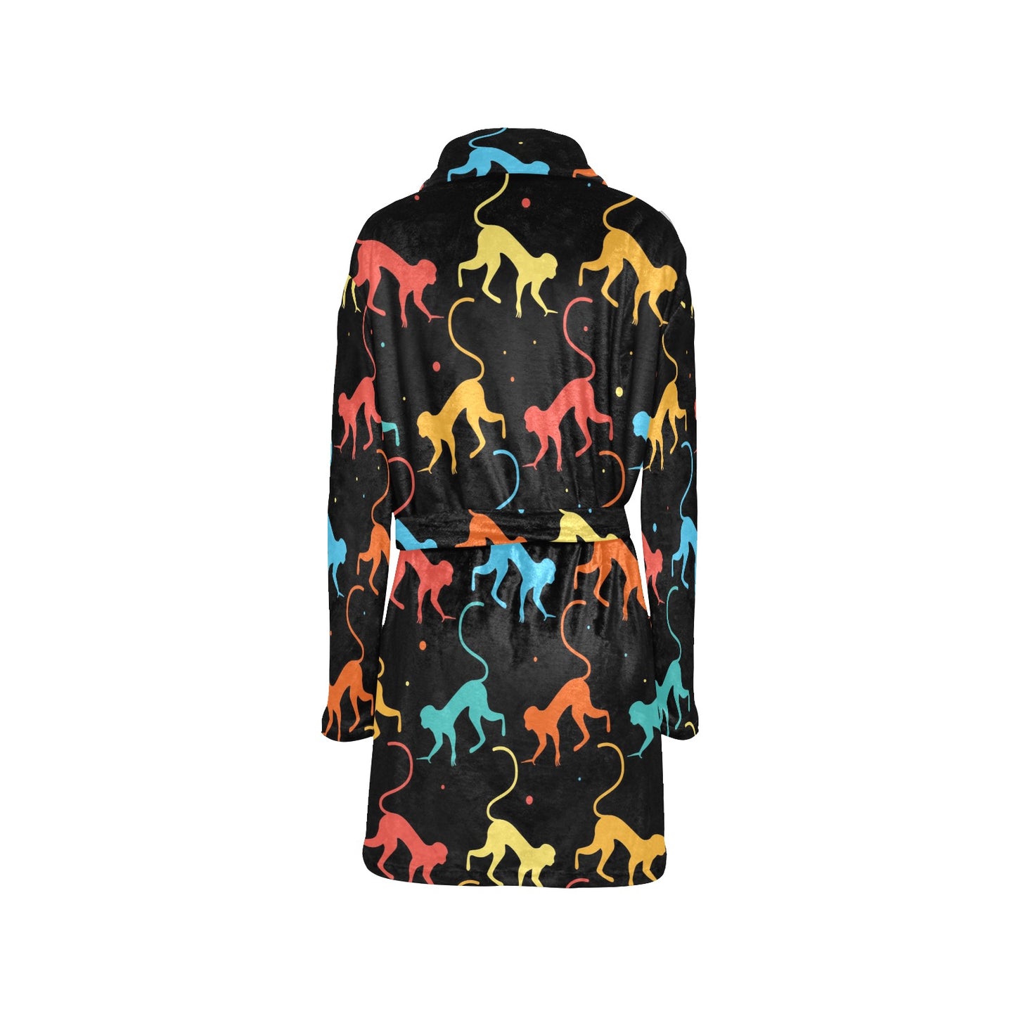 Monkey Pattern Print Design 01 Women's Fleece Robe