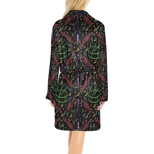 Cello Neon Pattern Print Design 02 Women's Fleece Robe