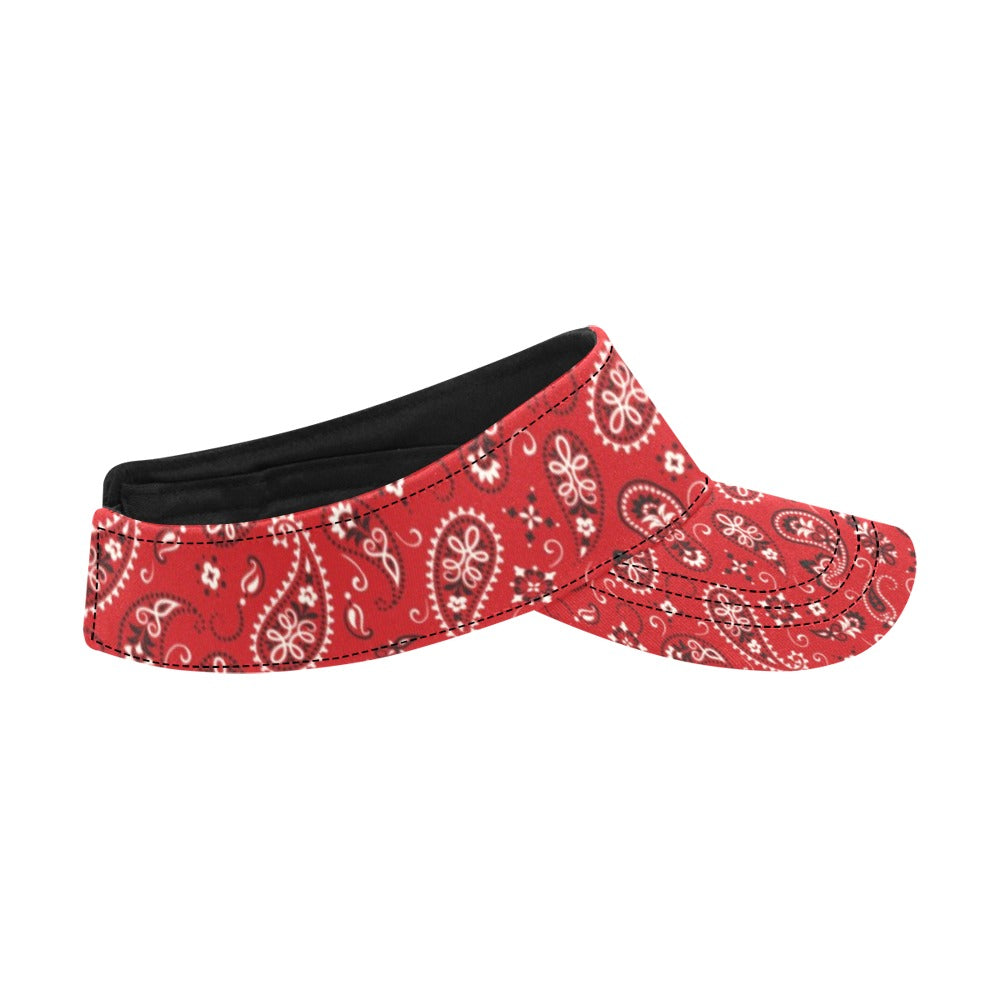 Bandana Paisley Red Print Design LKS3011 Unisex Sun Visor