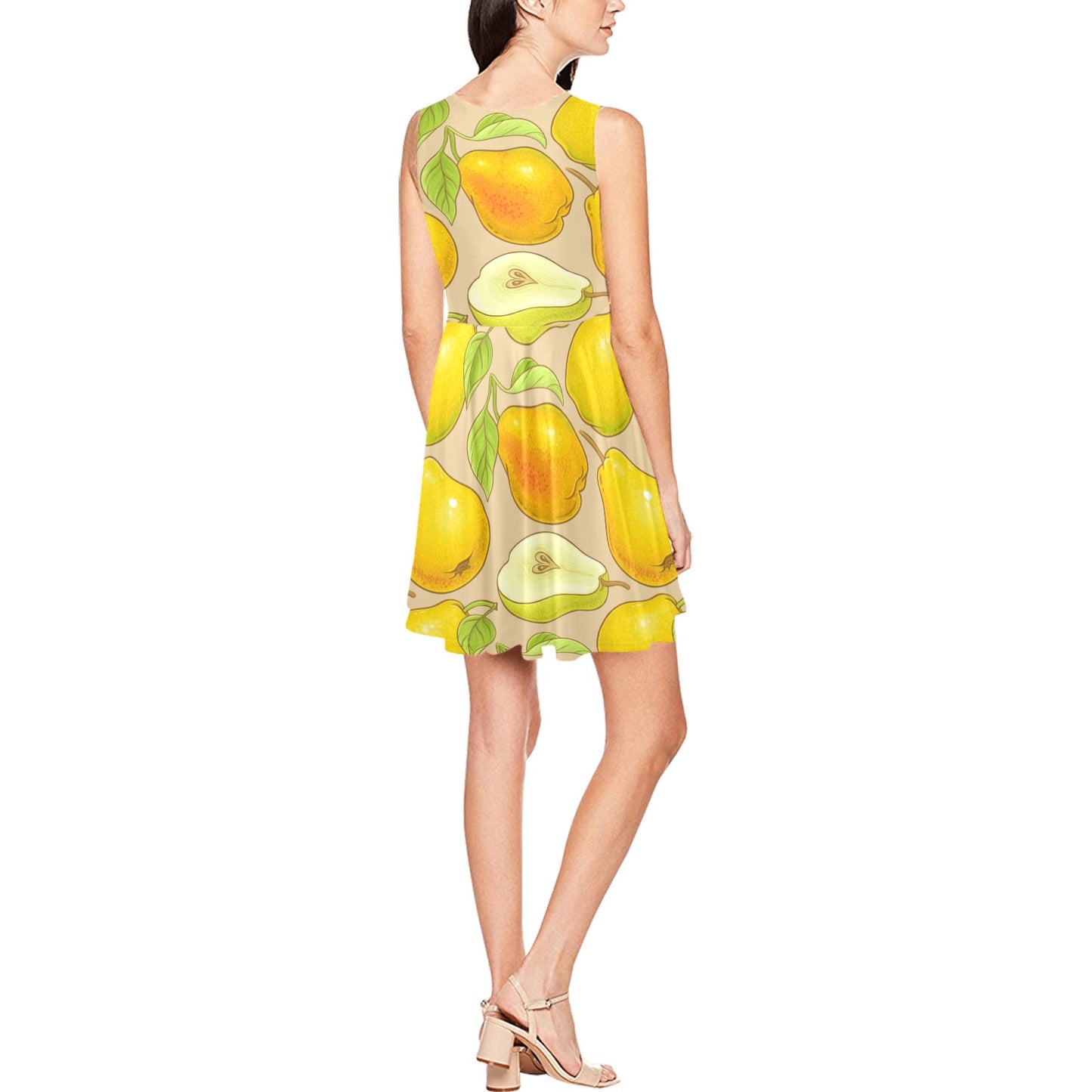 Pear Pattern Print Design PE05 Sleeveless Dress