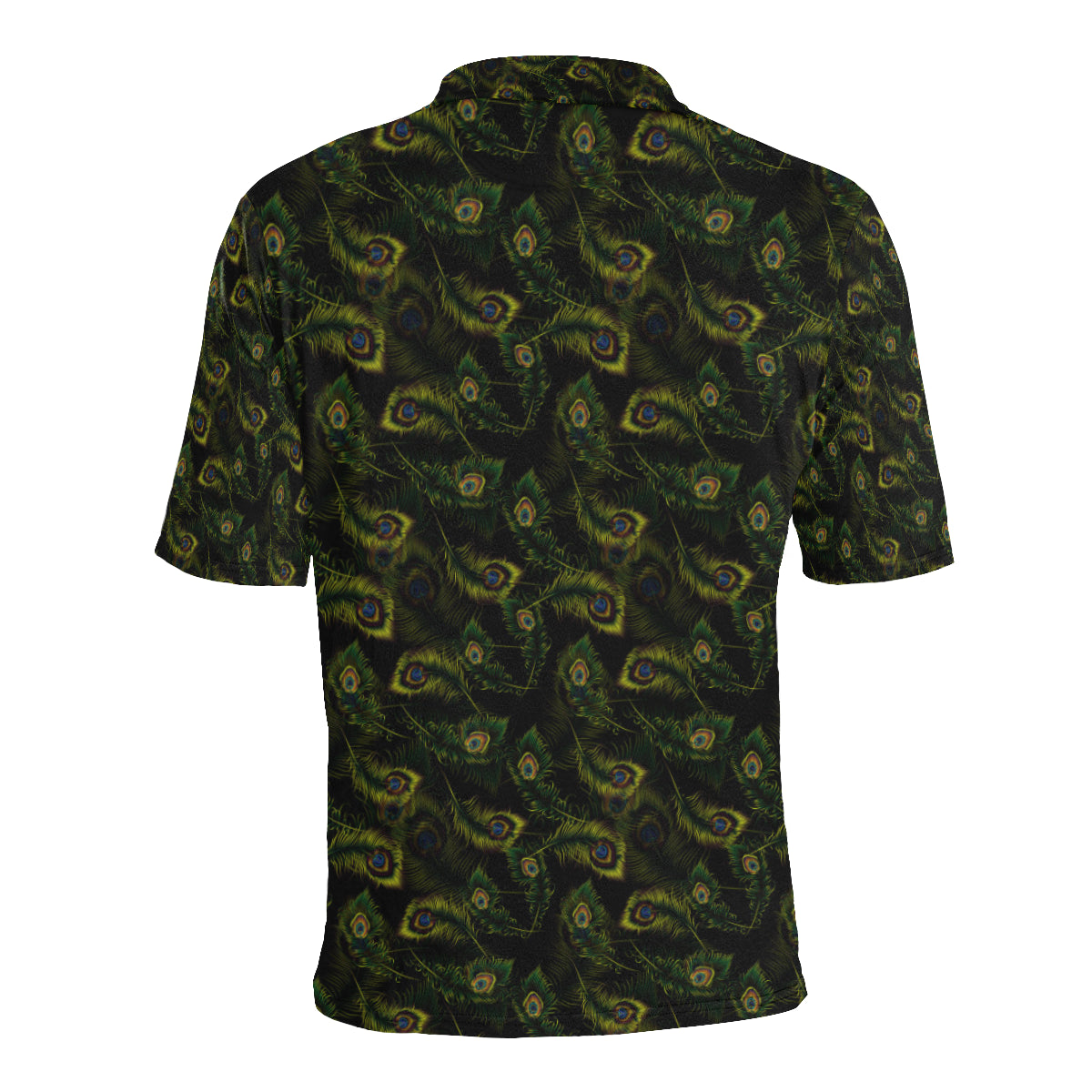Peacock Feather Pattern Design Print Men Polo Shirt
