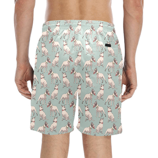Bull Terrier Cute Print Pattern Men's Swim Trunks Beach Shorts