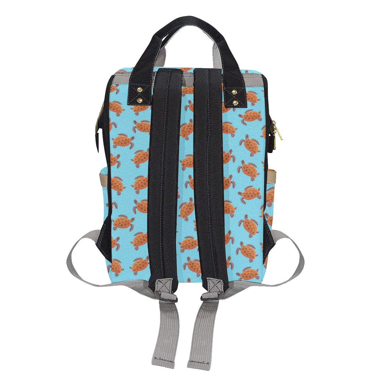 Brow Sea Turtle Print Pattern Diaper Bag Backpack