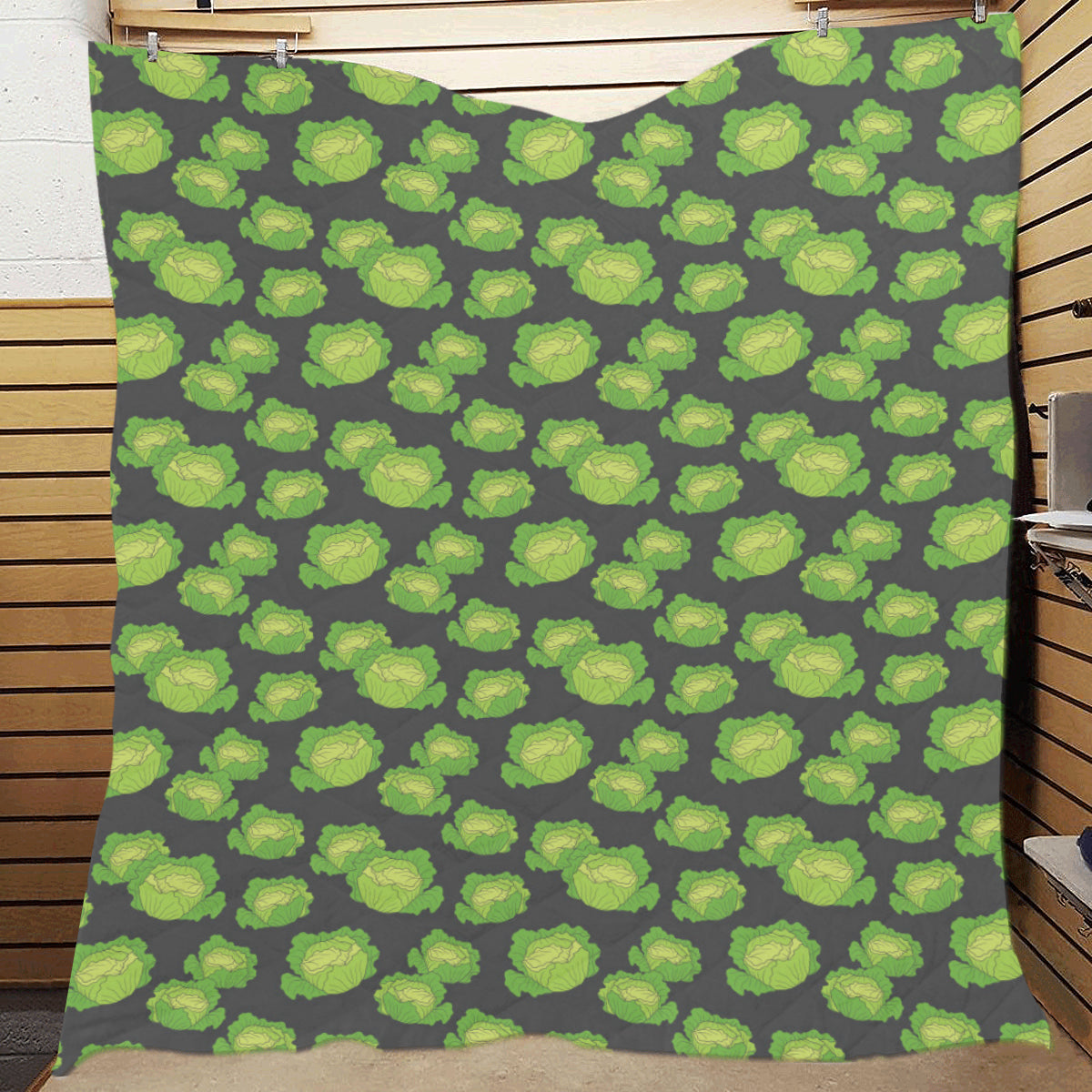 Cabbage Pattern Print Design 01 Premium Quilt