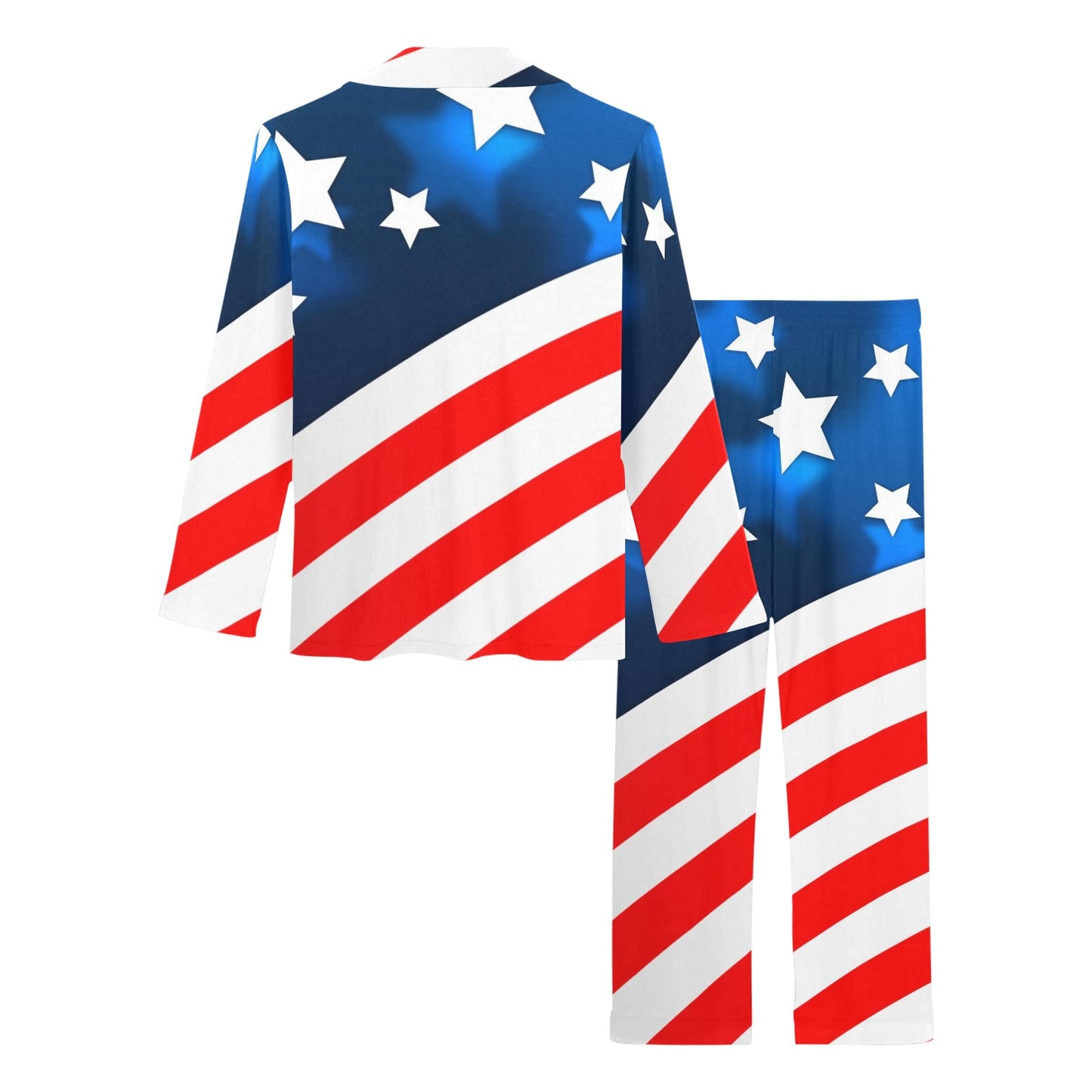 American flag Style Women's Long Pajama Set