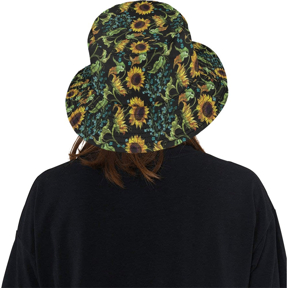 Sunflower Print Design LKS308 Unisex Bucket Hat
