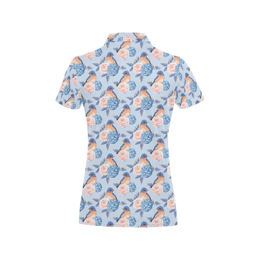 Bluebird Pattern Print Design 01 Women's Polo Shirt