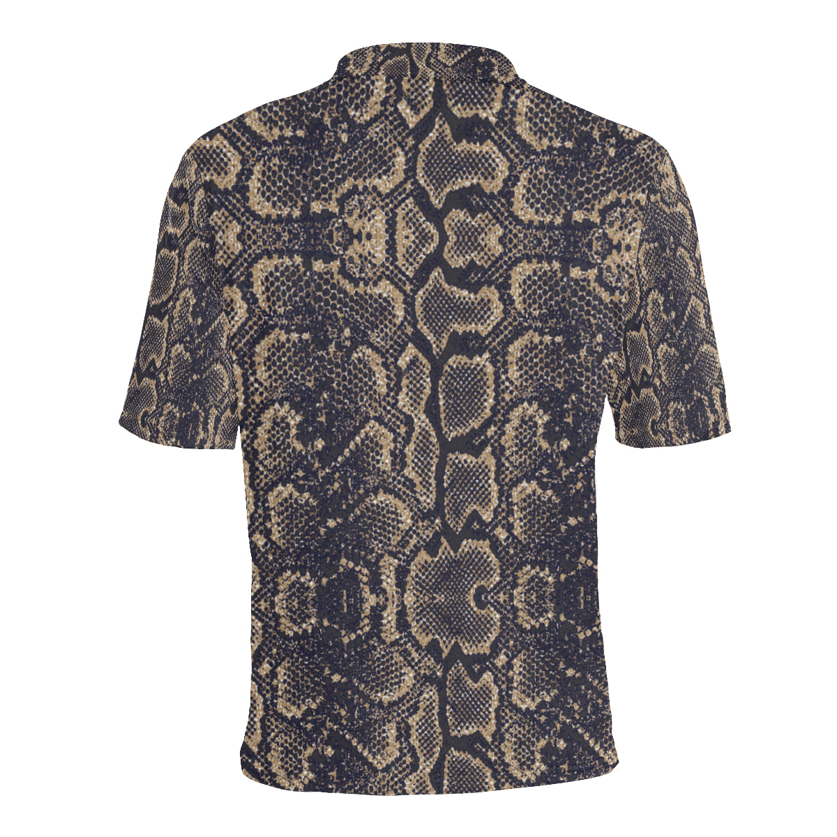 Snake Skin Pattern Print Men Polo Shirt