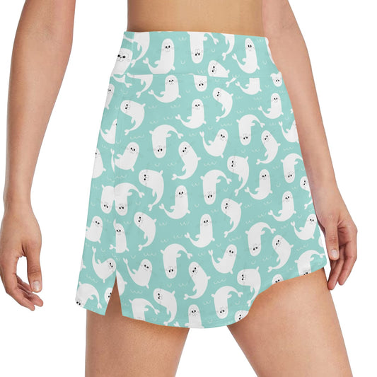 Sea Lion Print Design LKS401 17" Golf & Pickleball Skort with Pockets