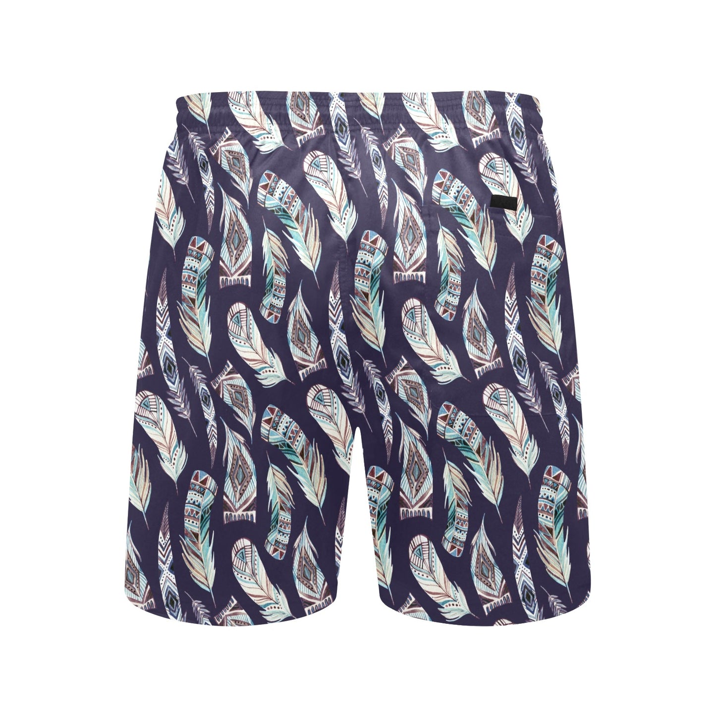 Feather Vintage Boho Design Print Men's Swim Trunks Beach Shorts