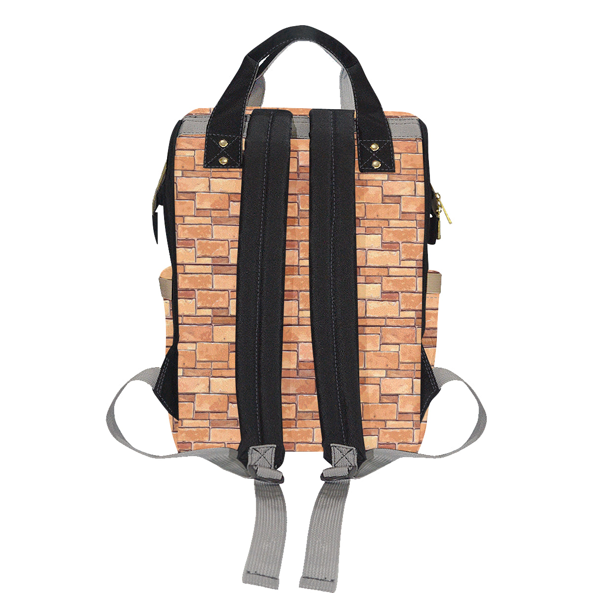 Brick Pattern Print Design 01 Diaper Bag Backpack