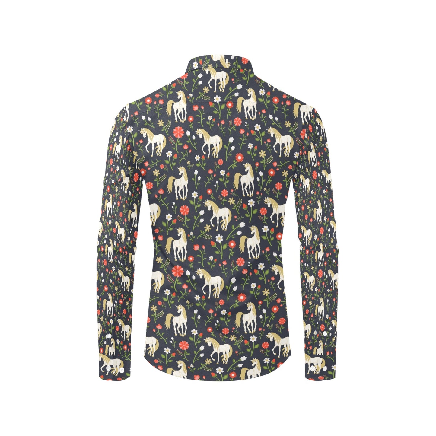 Unicorn Print Design LKS301 Men's Long Sleeve Dress Shirt