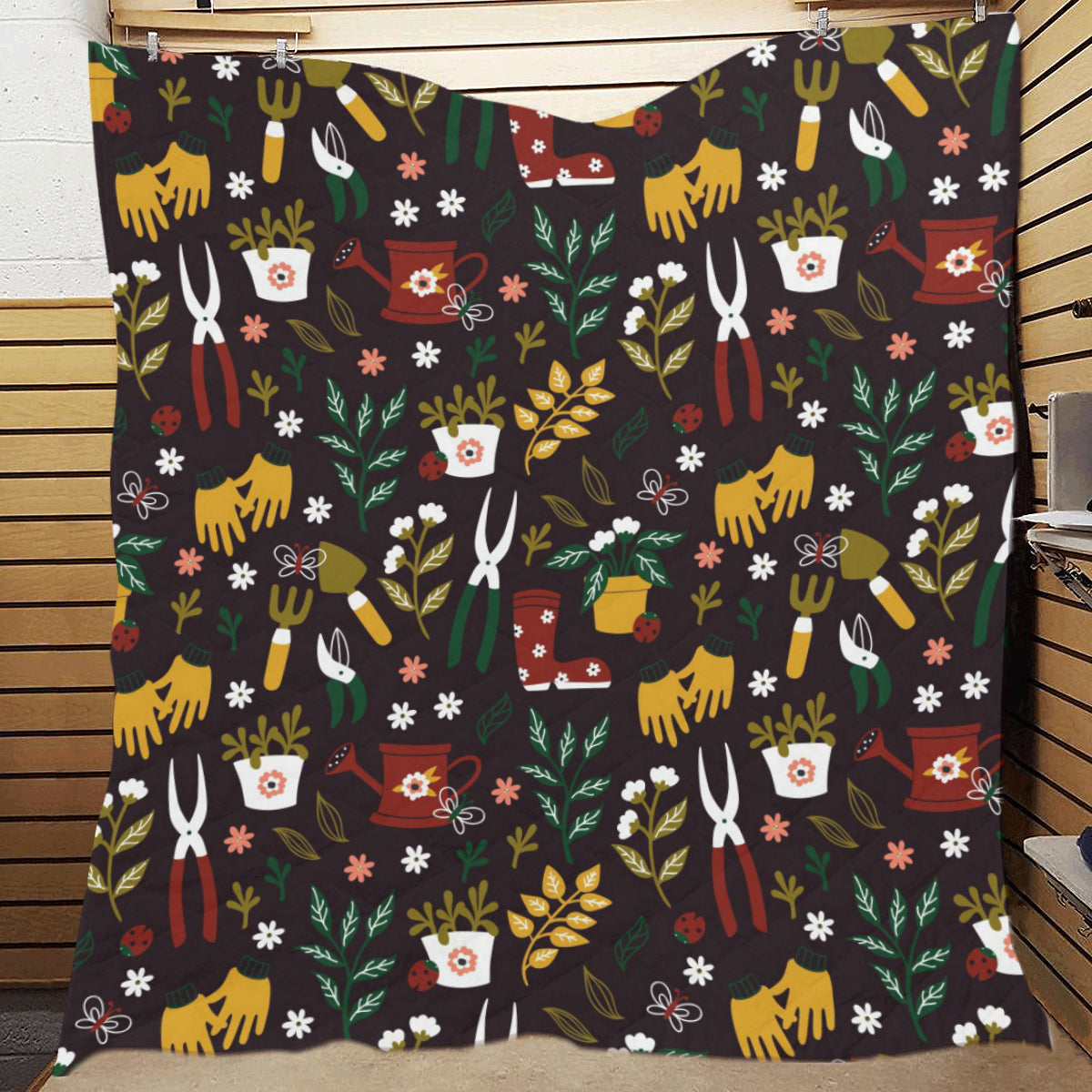 Gardening Pattern Print Design G05 Premium Quilt