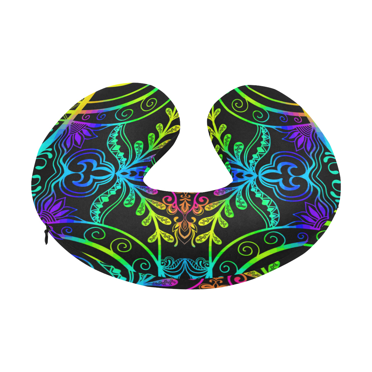 Neon Trible Rainbow Pattern Print Design A01 U-Shaped Travel Neck Pillow
