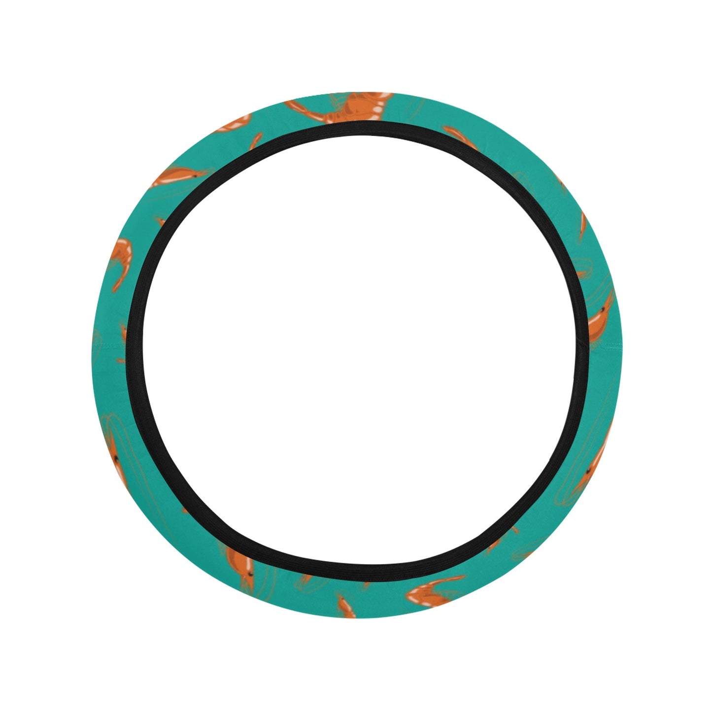Shrimp Print Design LKS301 Steering Wheel Cover with Elastic Edge